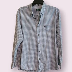 Ferrioni Men's Black Checkered Button-Down Shirt